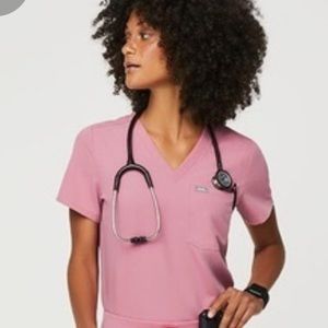 Chalk Pink Catarina FIGS - One-Pocket Scrub Top - XXS